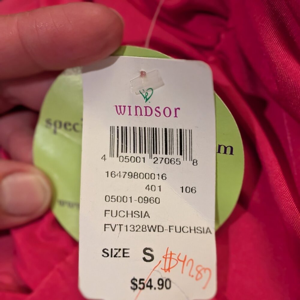 Windsor Fuchsia Ruched Strapless Formal Dress, Size S, New With Tags! - Picture 8 of 15